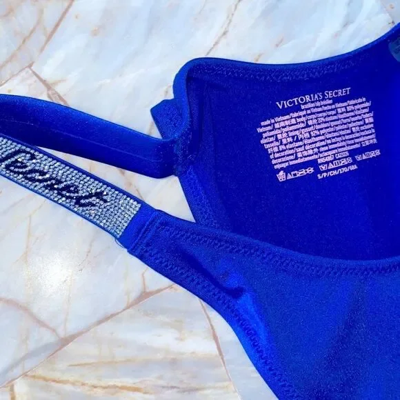 2 Pc Set 32C +Small Victoria's Secret Swim Shine Strap Sexy Tee Bikini + Bottoms